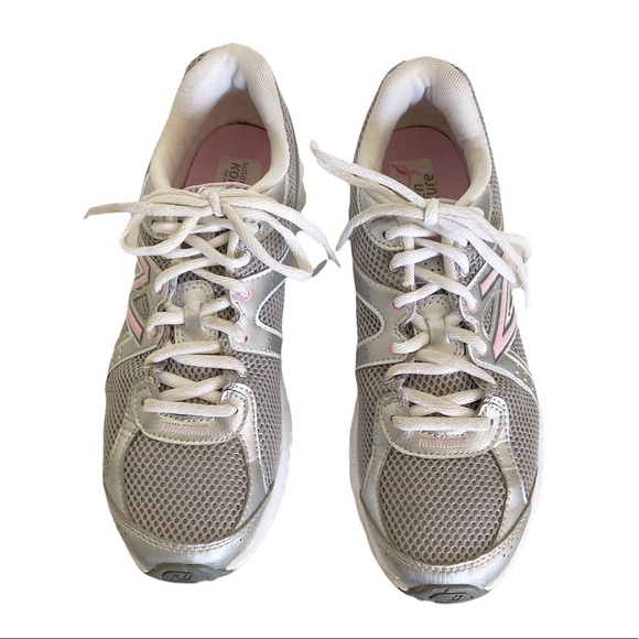 New Balance 665 Breast Cancer Awareness Walking Sneakers Shoes 8.5 Silver Pink - Picture 4 of 11